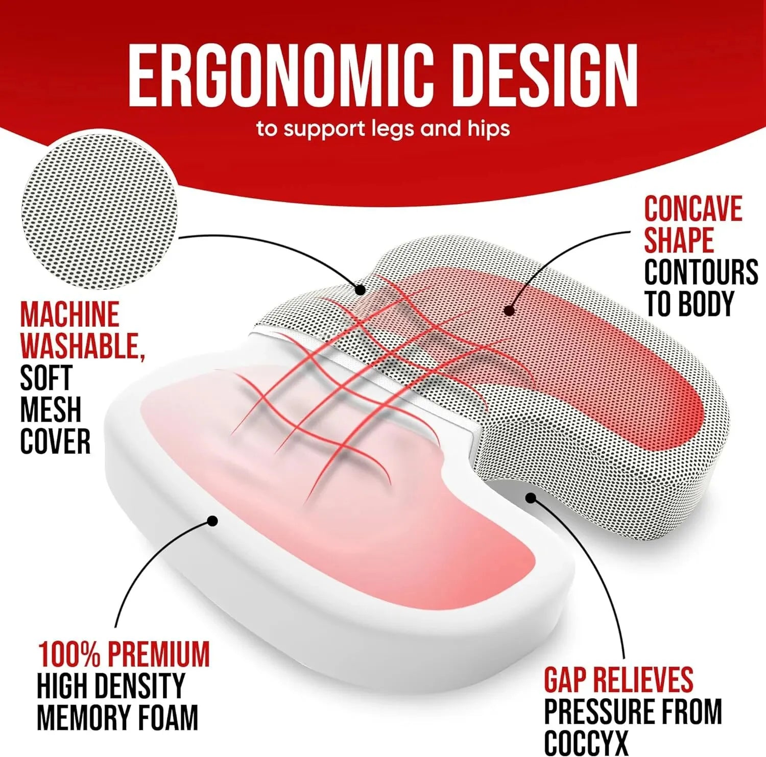 SleePyllow™ Ergonomic Seat Cushion